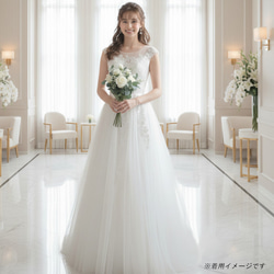 ふんわり ウエディングドレス付け 取り外しオフショルダー優雅パール白