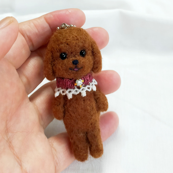 羊毛フェルト　トイプードル　レッド 羊毛フェルト トイプードル レッド / にっこりプードルちゃん