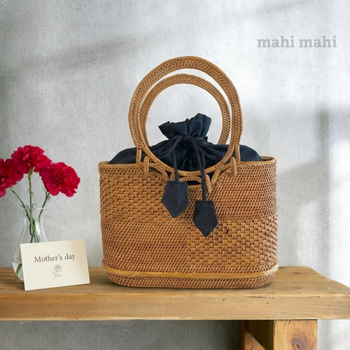 【新品未使用】カゴ風バッグ　生成り ✨母の日ギフト❤️ ✓ロングセラーꕤ 初めてのカゴバッグに迷ったら