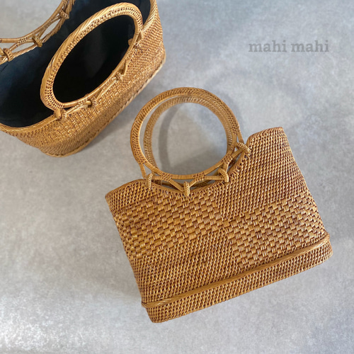 miichanyaかごバッグ セット COMMON WARE かごバッグ カゴバッグ KIS Design:Abaca patch