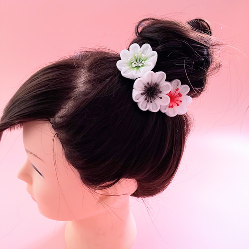 ちょい足しに最適！染め花 髪飾り 単品 【つまみ細工】 七五三