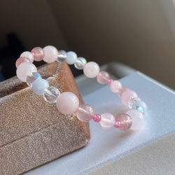 アクアマリン&モルガナイト　ブレス　専用 ストロベリークォーツ モルガナイト アクアマリン ピンク