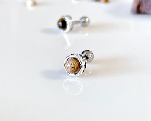 トカゲカラー ピクチャージャスパー 爬虫類 ボディピアス 14G