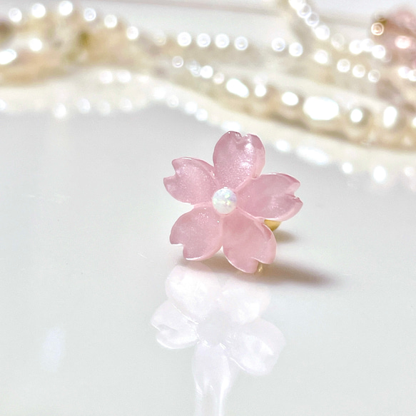 桜 オパール サクラ ピンク ボディピアス 14G 16G 18G 春 お花見 軟骨ピアス 片耳 1個のお値段 4枚目の画像