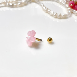 桜 オパール サクラ ピンク ボディピアス 14G 16G 18G 春 お花見 軟骨ピアス 片耳 1個のお値段 5枚目の画像