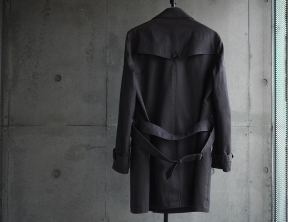 【展示作品】40/2ギャバヴィンテージトレンチコート 9枚目の画像