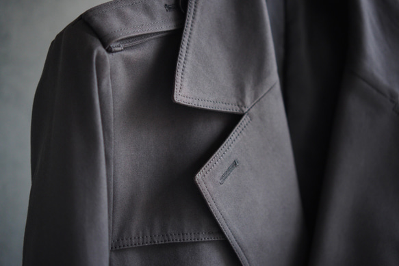 【展示作品】40/2ギャバヴィンテージトレンチコート 4枚目の画像