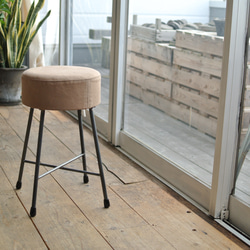 【送料無料】CANVAS STOOL LOW/スツール/帆布/アイアン 1枚目の画像