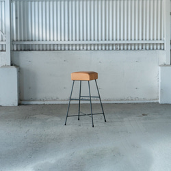 【送料無料】LOAF STOOL HIGH/スツール/本革/アイアン 4枚目の画像