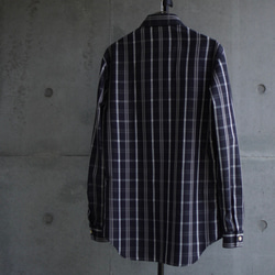 [展示作品]平織り先染めチェックフライフロントシャツ 5枚目の画像