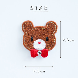 2枚セット☆ アップリケ 刺繍ワッペン くま スワロフスキー使用 カラー選択可 2枚目の画像