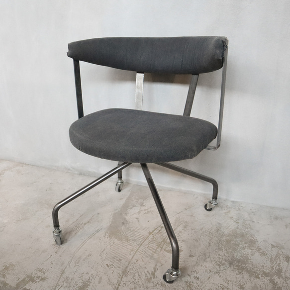 [S.C Chair(canvas)]チェア アイアン家具 オーダー家具 ワークチェア ダイニングチェア -106_c- 4枚目の画像