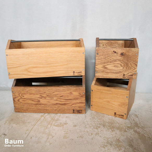 ＼送料無料／[Remnunt Box]収納ボックス 収納箱 片付け 小物 インテリア 無垢材 木箱 アイアン -129- 1枚目の画像