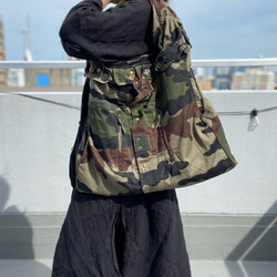 ミリタリーF2ジャケットリメイク＊2WAYショルダー＊迷彩柄