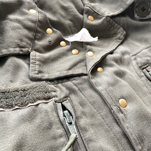 ミリタリーF2ジャケットリメイク＊2WAYショルダー＊オリーブ＊フランス