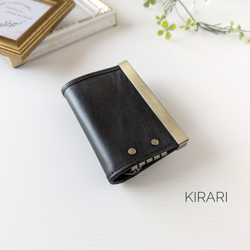スマートキー＆カードが入るキーケース 黒ホルスタイン柄ハラコ
