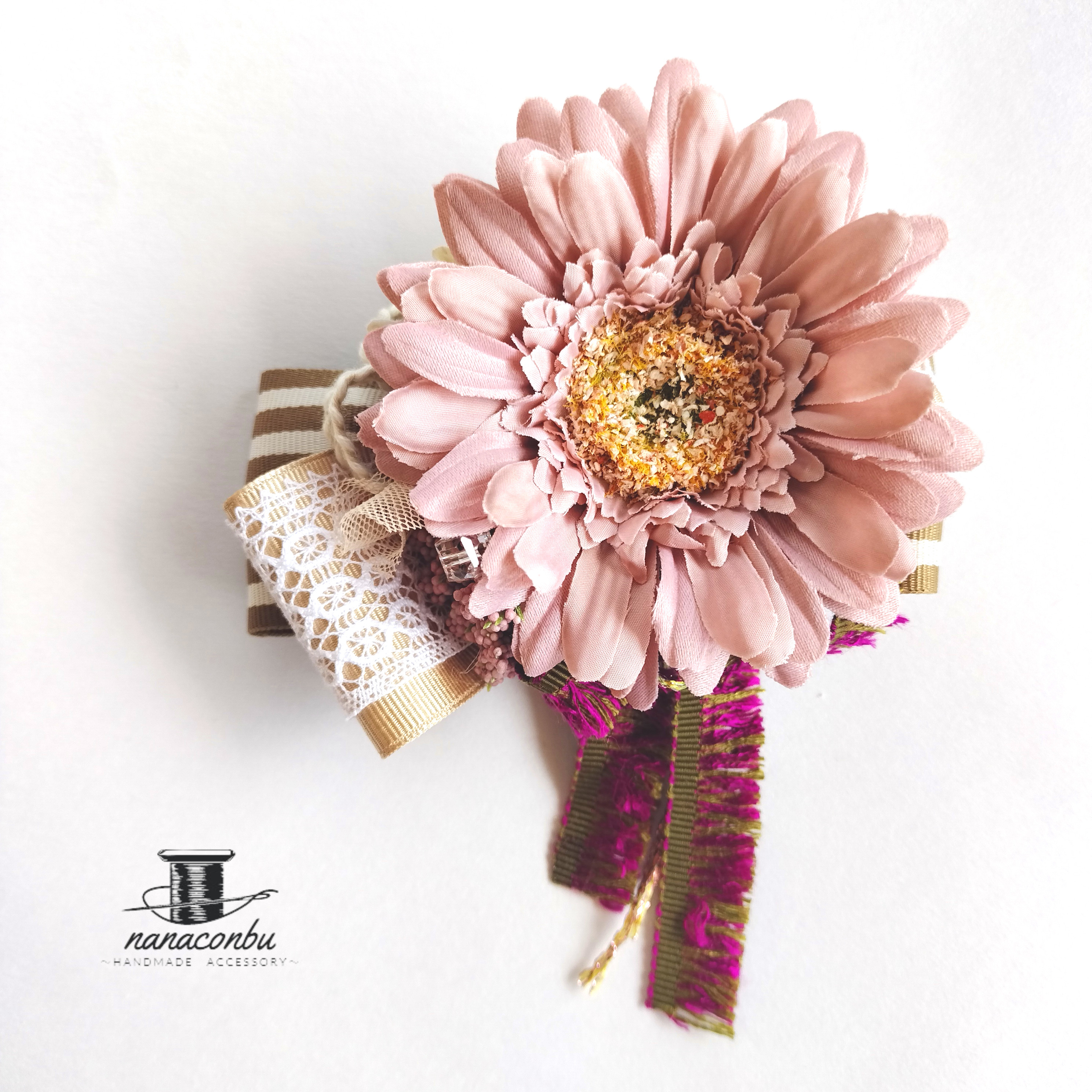 若者の大愛商品 ナチュラル*flowerコサージュ【2way】 ✴nanaconbu コサージュ アクセサリー