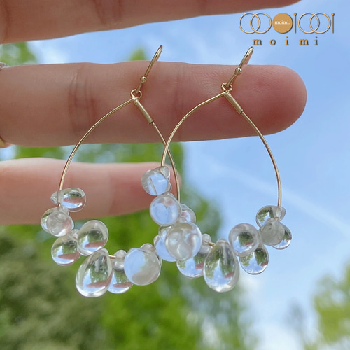 透明アクセサリー「水の雫」ピアス/イヤリング ピアス（フック