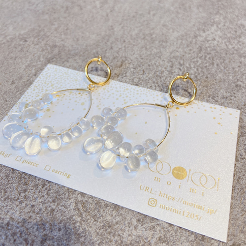 透明アクセサリー「水の雫」ピアス/イヤリング ピアス（フック 