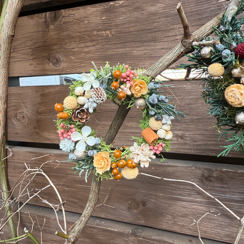 新作》⚪︎。。⚪︎森の香りナッツたっぷりミニリース プリザーブド