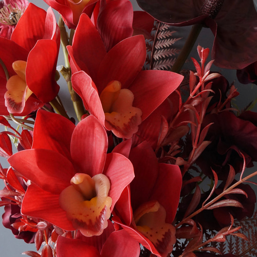 ブーケ アーティフィシャルフラワー 赤いウェディングブーケ