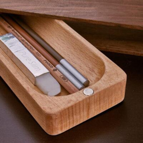受注生産 職人手作り 木製筆箱 小物入れ ペンケース 無垢材