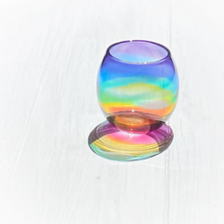 虹色のまんまるグラス  パープルリップ＊ご注文前に在庫の有無をお問い合わせください 2枚目の画像