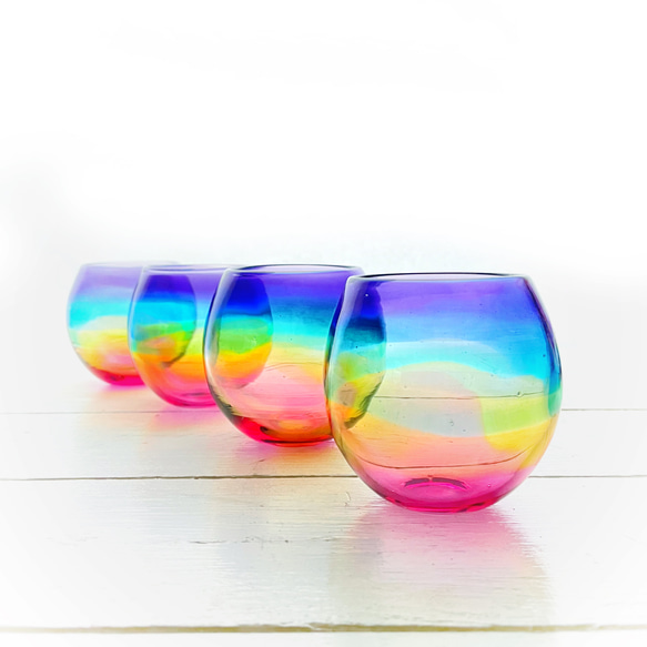 虹色のまんまるグラス  パープルリップ＊ご注文前に在庫の有無をお問い合わせください 3枚目の画像
