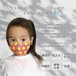 総柄デザインプリント 快適夏マスク 洗える3D立体マスク 接触冷感・UVカット・吸水速乾・日本製［MAH-01］ 2枚目の画像