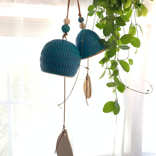 陶鈴（陶器の風鈴 ターコイズブルー 風鈴 mayumi 通販 8975293｜Creema