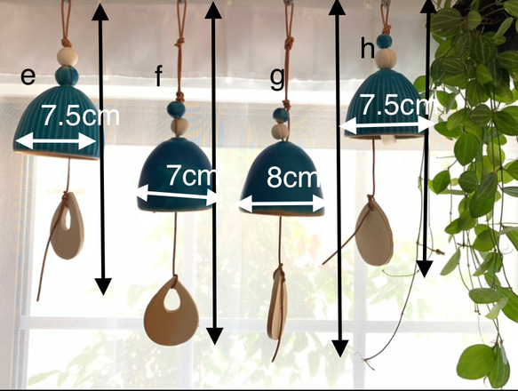 陶鈴（陶器の風鈴　ターコイズブルー 2枚目の画像