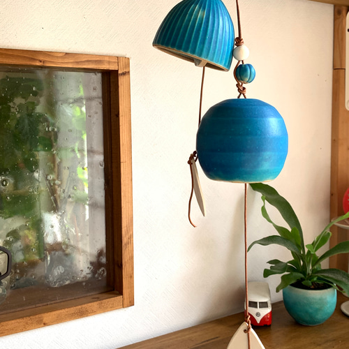 陶鈴（陶器の風鈴 ターコイズブルーc 風鈴 mayumi 通販 8975334