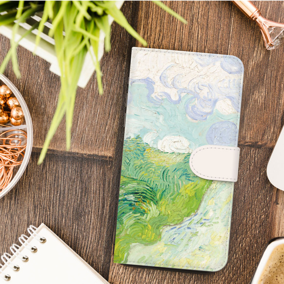 ゴッホ の 清々しい 緑  スマホケース  iPhoneケース 手帳型 3枚目の画像