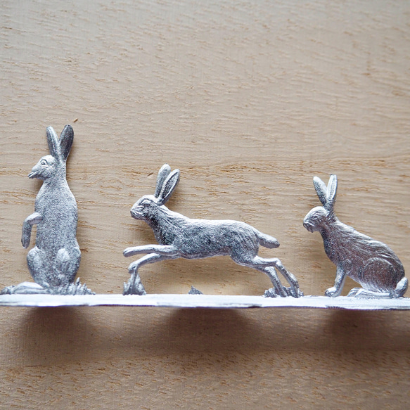 ドイツの錫細工〜ウサギの親子〜 2枚目の画像