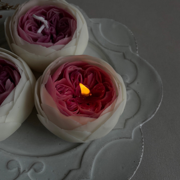 フラワーキャンドル "bridal maple rose"【受注生産】 2枚目の画像
