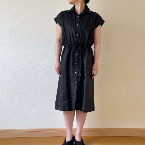 美品インゲホルグ★黒 半袖 シャツワンピース 美品インゲホルグ☆黒 半袖 シャツワンピース - メルカリ