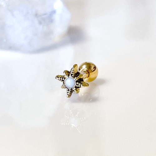 キラキラ 太陽 エスニック ボディピアス アンティークゴールド 14G 16G