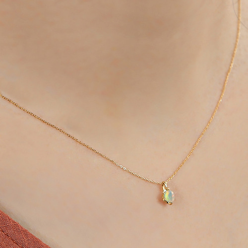 K18（刻印入）エチオピアオパールネックレス高貴な煌めき ネックレス