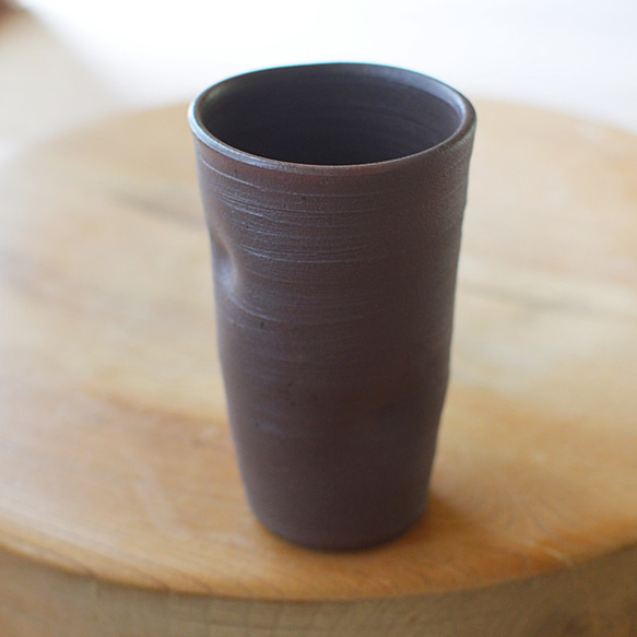 【訳あり品】ロックカップ／黒・焼き〆陶器（レンジ、オーブン、食洗機ＯＫ） 3枚目の画像