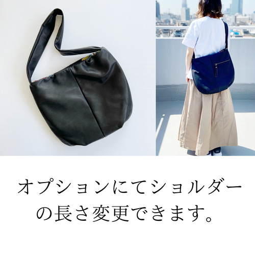 ソフトで軽い大きめショルダーバッグ＊馬革＊軽量＊A4収納可