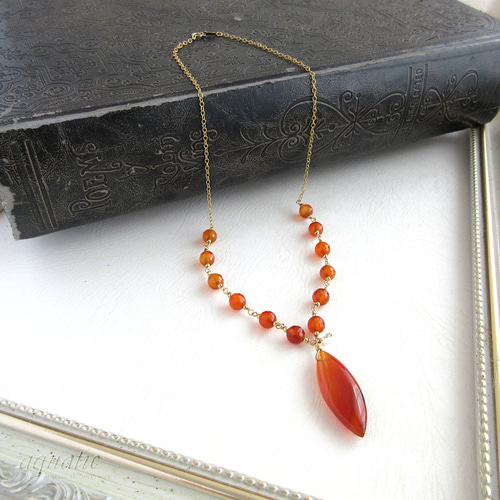 カーネリアンのネックレス(14KGF) ネックレス・ペンダント aquatic