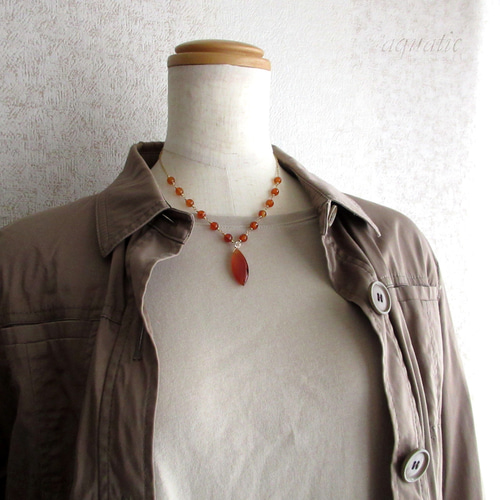 カーネリアンのネックレス(14KGF) ネックレス・ペンダント aquatic