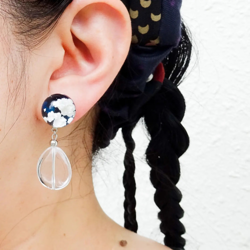 944】コスモブルーのピアス／イヤリングと指輪のセット