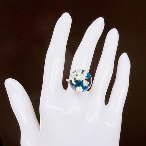 944】コスモブルーのピアス／イヤリングと指輪のセット