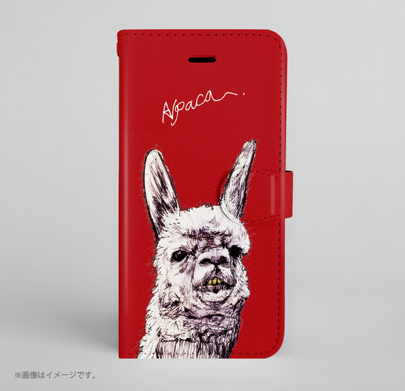 Original手帳型iPhoneケース「アルパカ-Alpaca」 1枚目の画像