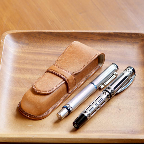 万年筆ケース 2本挿し ペンケース 革小物yoshii 通販 8998759｜Creema