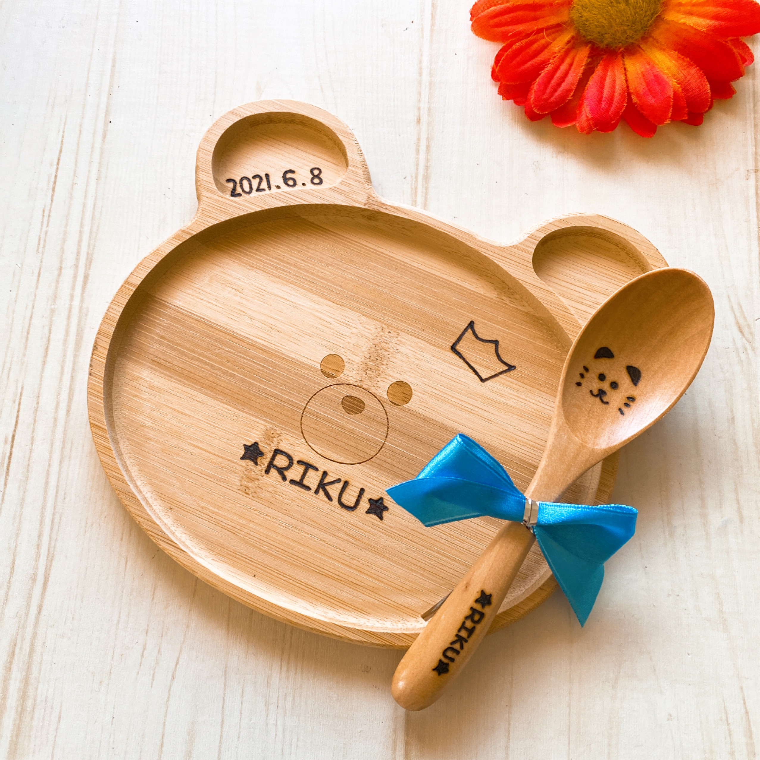 名入れスプーン♡お好きなお名前を焼き入れます！選べるデザイン！誕生日♡キャンプ 名入れ 木製 12cm スプーン フォーク S 各1本セットメール便