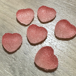 ピンク 樹脂 ハート グミ キャンディー デコパーツ 6個セット 2枚目の画像