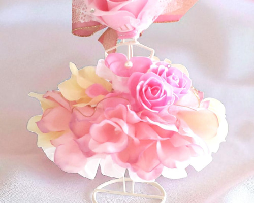 ご確認用になります。フラワーブレード　リボン　ドールドレス　綺麗な薔薇お花 バレエの発表会のプレゼントに♡ ピンクの薔薇ドール♡パフューム