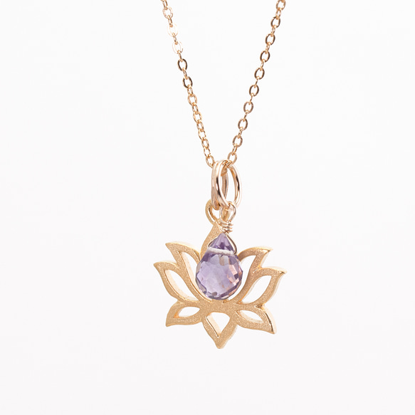 【Creema限定】Lotus drop necklace / 3colors 1枚目の画像